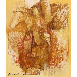 Mashkoor Raza, 36 x 30 Inch, Oil on Canvas, Figurative Painting, AC-MR-417